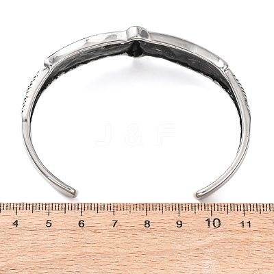 Retro 316 Surgical Stainless Steel Cuff Bangles BJEW-C142-12AS-1