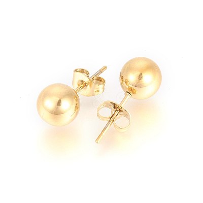 PVD Vacuum Plating 304 Stainless Steel Stud Earrings EJEW-E244-B01-G-1