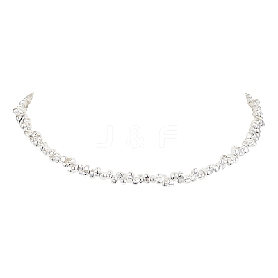 Electroplated Synthetic Non-magnetic Hematite Beads Necklaces NJEW-JN05087-1