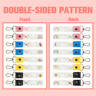 PU Leather & Cotton Name Marker Keychain AJEW-WH0514-011-1