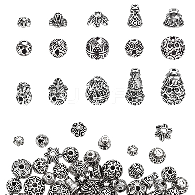 Tibetan Style Alloy 3 Hole Guru Beads TIBEB-ME0001-04-1