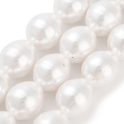 Electroplated Shell Pearl Beads Strands BSHE-H110-01-03-1