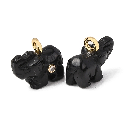 Natural Obsidian Carved Pendants G-H357-01G-12-1