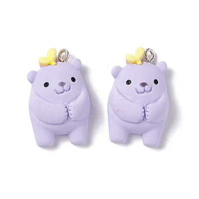 Opaque Resin Pendants RESI-G046-08P-1