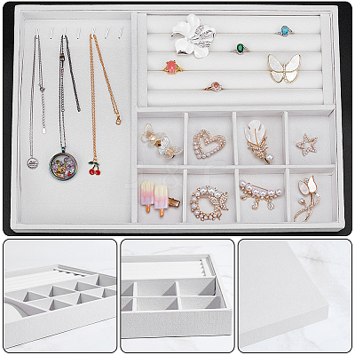 3 In 1 Multipurpose MDF Jewelry Trays ODIS-WH0086-078G-1
