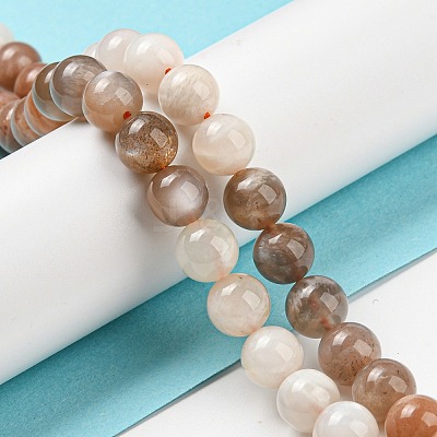 Natural Multi-Moonstone Beads Strands G-P503-8MM-04-1