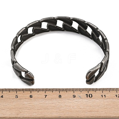 316 Surgical Stainless Steel Curb Chain Cuff Bangles BJEW-C125-08AS-1