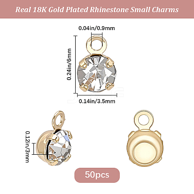 50Pcs Brass Pendants KK-BBC0025-91C-1