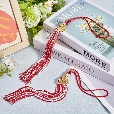 Polyester Graduation Tassel Pendant Decorations AJEW-WH20020-078E-1