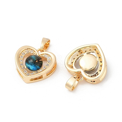 Brass Micro Pave Cubic Zirconia Pendants KK-R213-03G-1