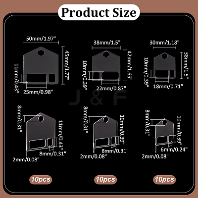 30Pcs 3 Style Acrylic Thread Winding Boards FIND-PH0018-40-1