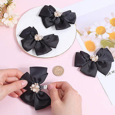 4Pcs Polyester Bowknot Shoe Decorations FIND-GF0006-41-1