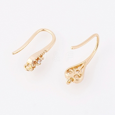 Brass Earring Hooks X-KK-T029-107G-1