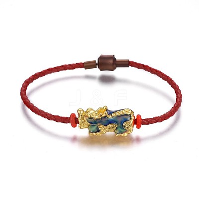 Braided Genuine Cowhide Cord Bracelets BJEW-F360-A01-1