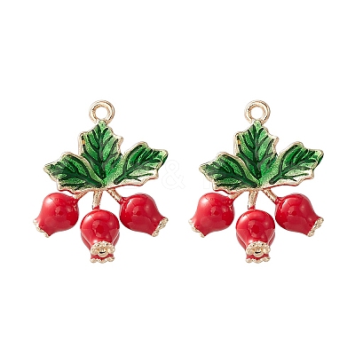 2Pcs Brass Enamel Pendants KK-YW0001-74-1