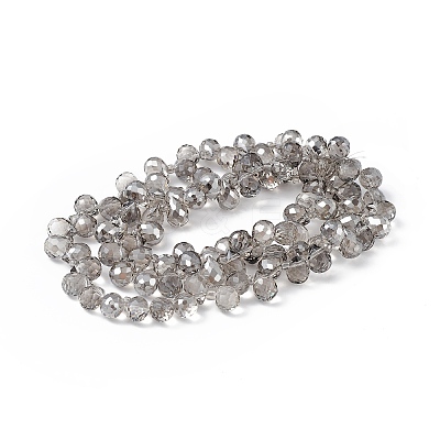 Transparent Electroplate Glass Beads Strands EGLA-F152B-PL01-1