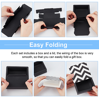 Square Folding Cardboard Small Cake Drawer Box CON-WH0084-49A-1