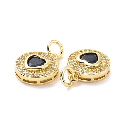 Brass Micro Pave Cubic Zirconia Pendants ZIRC-A023-07LG-1
