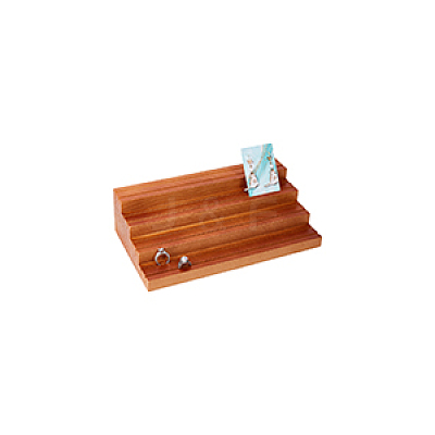 4-Tier Wood Jewelry Earring Display Card Display Risers ODIS-WH0025-179B-02-1