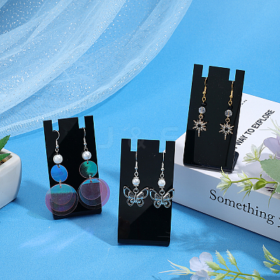 10Pcs L Shaped Acrylic Single Dangle Earring Display Stands ODIS-SC0001-07-1