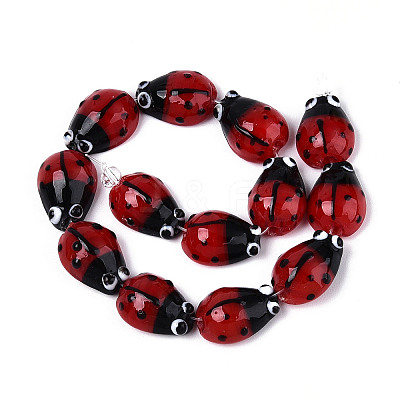 Handmade Lampwork Bumpy Beads Strands LAMP-N028-07-1
