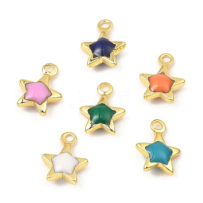 Brass Enamel Charms KK-K337-06G-1