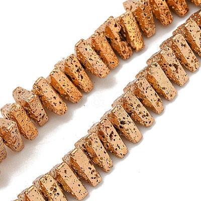 Electroplated Natural Lava Rock Beads Strands G-I360-H01-02-1