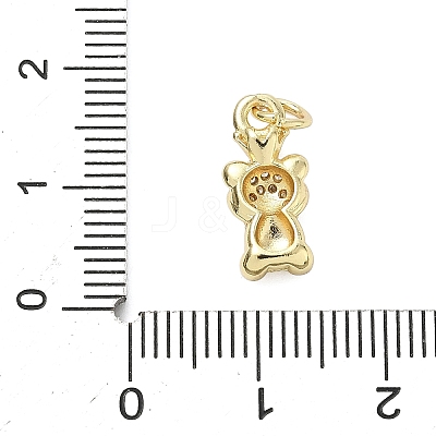 Brass Micro Pave Cubic Zirconia Charms KK-K368-06B-G-1
