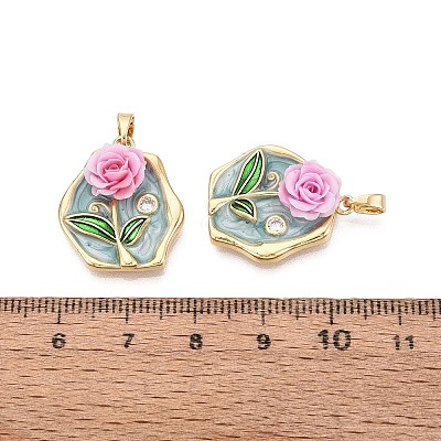Brass Enamel Pendants KK-SZC0009-03G-03-1