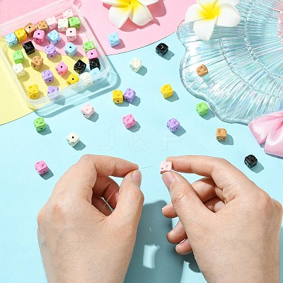 45Pcs 9 Colors Baking Paint Alloy Beads FIND-CJ0003-24-1