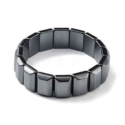 Non-Magnetic Synthetic Hematite Beaded Stretch Bracelets BJEW-H589-02B-1