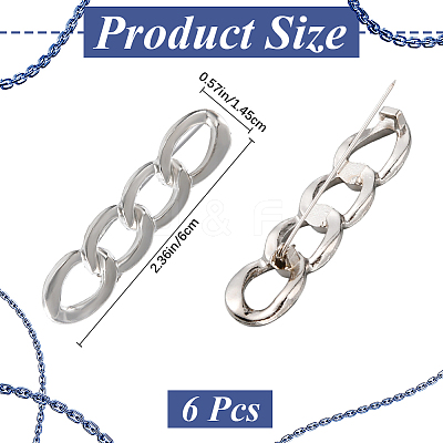 6Pcs Chain Shape Alloy Adjustable Jean Pins AJEW-GF0009-70P-1