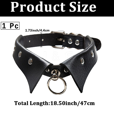 PU Leather Collar Choker Necklaces for Women NJEW-CL0001-23A-1
