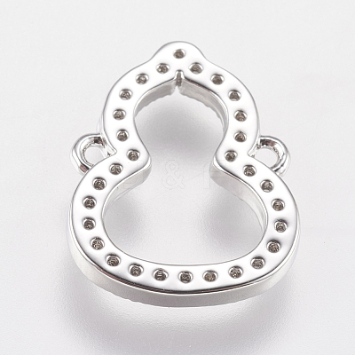 Brass Micro Pave Cubic Zirconia Links ZIRC-J040-04P-NR-1