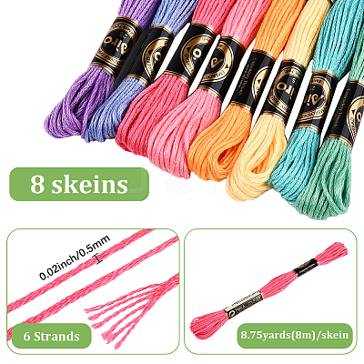 8 Skeins 8 Colors Polyester Sewing Thread OCOR-WH20074-09D-1