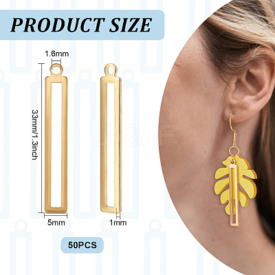 50Pcs Brass Pendants KK-BC0011-82-1