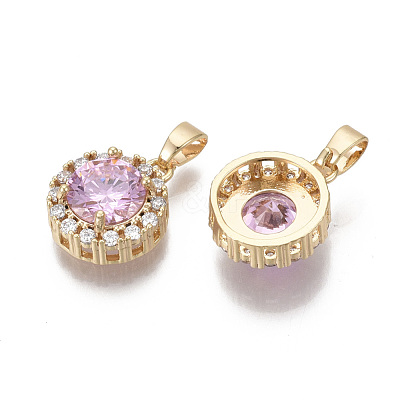 Brass Micro Pave Cubic Zirconia Charms X-KK-R134-093B-NF-1