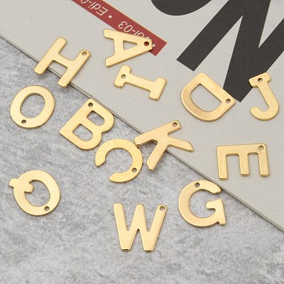 304 Stainless Steel Letter Charms STAS-P141-1