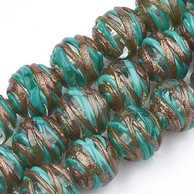 Handmade Gold Sand Lampwork Beads LAMP-T006-03B-1
