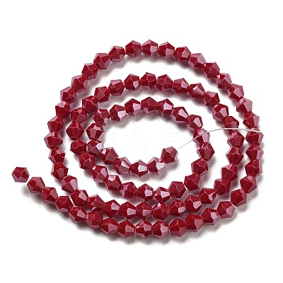 Opaque Solid Color Electroplate Glass Beads Strands LS-GLAA-F029-P4mm-C01-1