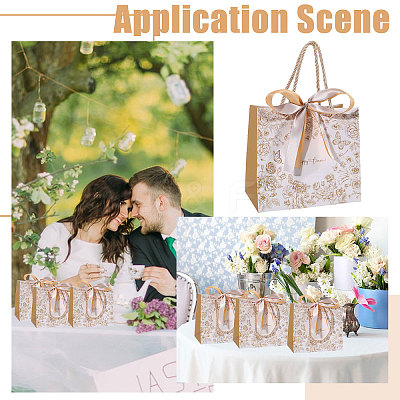 Floral Printed Paper Gift Tote Bags ABAG-WH0044-82C-1