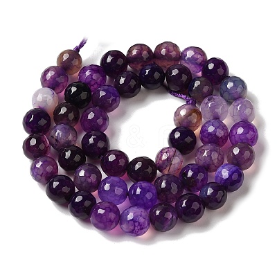Dyed & Heated Natural Dragon Veins Agate Beads Strands G-P539-A01-18-1