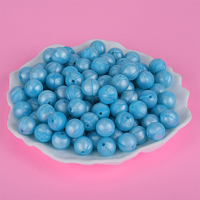 Round Silicone Focal Beads SI-JX0046A-54-1