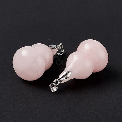 Natural Rose Quartz Pendants G-G846-02P-05-1