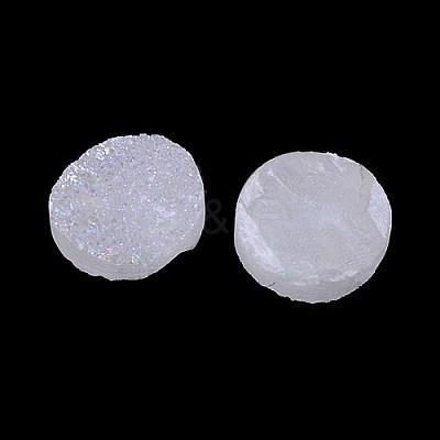 Electroplate Natural Druzy Crystal Cabochons G-L047-8mm-05-1