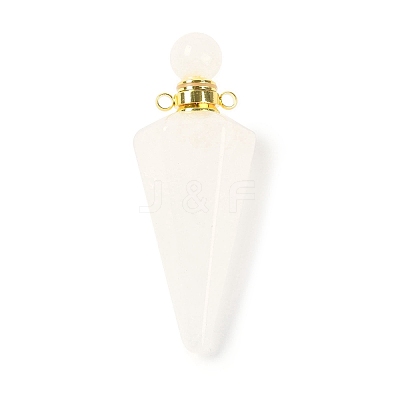 Natural Quartz Crystal Faceted Cone Openable Perfume Bottle Big Pendants G-L524-18G-11-1