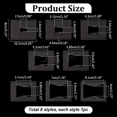 Transparent Acrylic Templates AJEW-WH0475-52B-1
