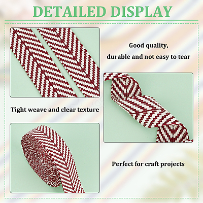 5 Yards Polycotton Jacquard Arrow Ribbon OCOR-WH0078-173A-1
