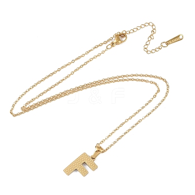 Ion Plating(IP) Initial Letter 304 Stainless Steel Pendant Necklaces NJEW-M199-01G-F-1