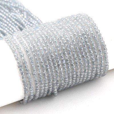 Transparent Electroplate Glass Beads Strands GLAA-H021-01A-PL03-1